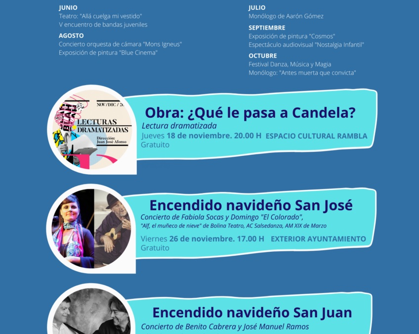 San Juan de la Rambla se convierte en el epicentro de la cultura gracias a la agenda de noviembre