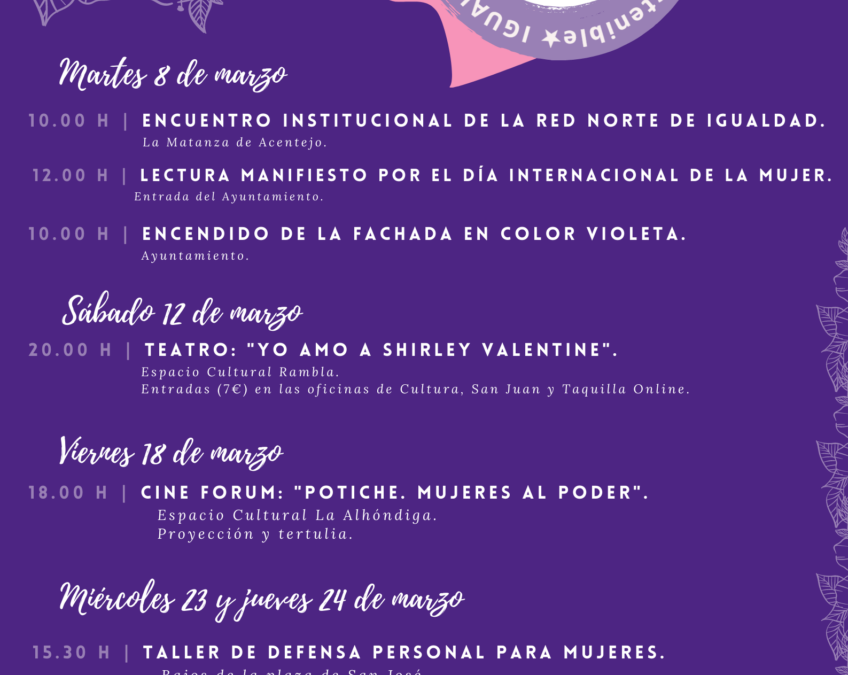 Un mes de actos para conmemorar el Día Internacional de la Mujer